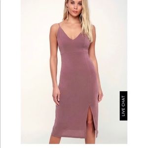 MAUVE BODYCON MIDI DRESS